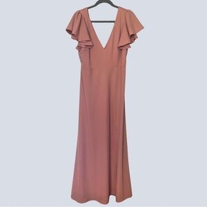 Birdy Grey Crepe Hannah bridesmaid dress in Desert Rose • size L